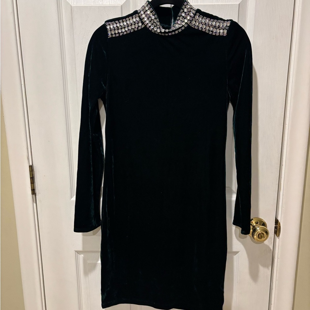 Elie green velvet dress